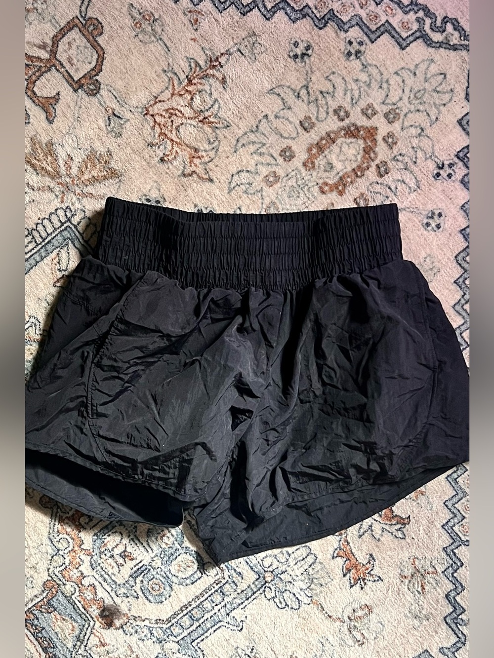 Girls Black Elastic Waist Running Shorts